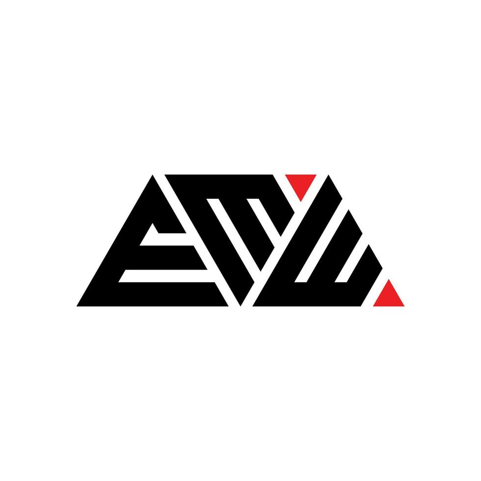 design del logo della lettera del triangolo emw con forma triangolare. monogramma emw triangolo logo design. modello di logo vettoriale triangolo emw con colore rosso. logo triangolare emw logo semplice, elegante e lussuoso. ehm