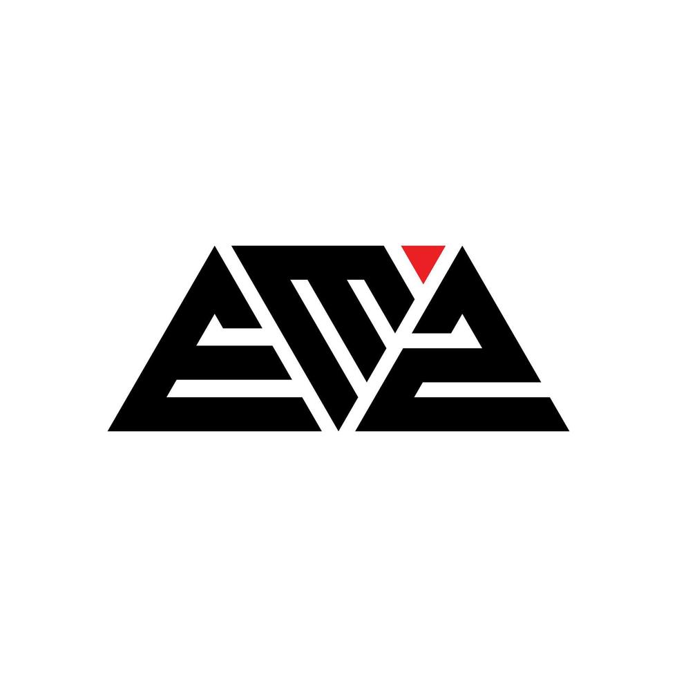 design del logo della lettera triangolare emz con forma triangolare. emz triangolo logo design monogramma. modello di logo vettoriale triangolo emz con colore rosso. logo triangolare emz logo semplice, elegante e lussuoso. emz
