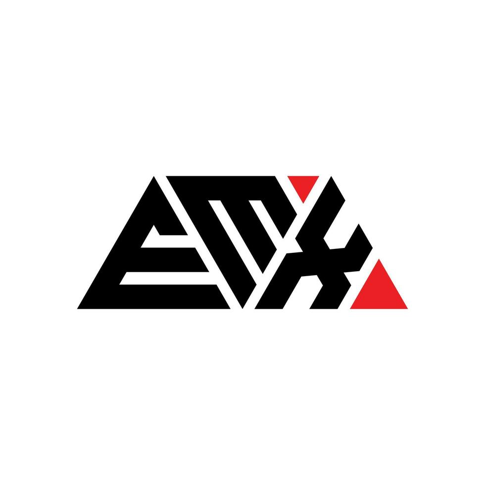 design del logo della lettera triangolare emx con forma triangolare. monogramma emx triangolo logo design. modello di logo vettoriale triangolo emx con colore rosso. logo triangolare emx logo semplice, elegante e lussuoso. em