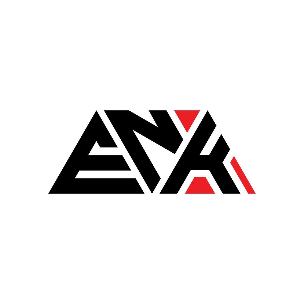 enk triangolo lettera logo design con forma triangolare. monogramma di design con logo triangolo enk. modello di logo vettoriale triangolo enk con colore rosso. logo triangolare enk logo semplice, elegante e lussuoso. enk