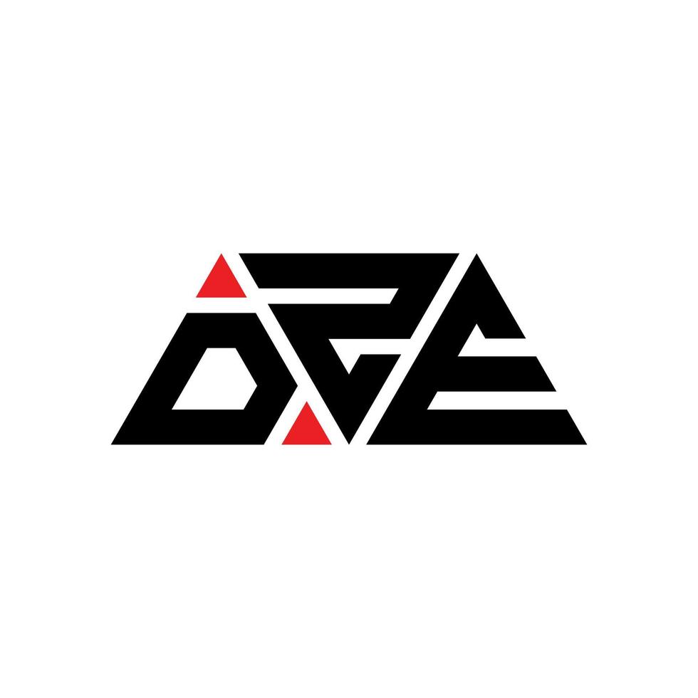 dze triangolo logo design lettera con forma triangolare. dze triangolo logo design monogramma. modello di logo vettoriale triangolo dze con colore rosso. dze logo triangolare logo semplice, elegante e lussuoso. dz