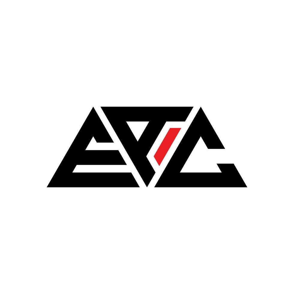 ogni lettera triangolare logo design con forma triangolare. monogramma di design del logo del triangolo ciascuno. eac modello di logo vettoriale triangolo con colore rosso. logo triangolare eac logo semplice, elegante e lussuoso. eac