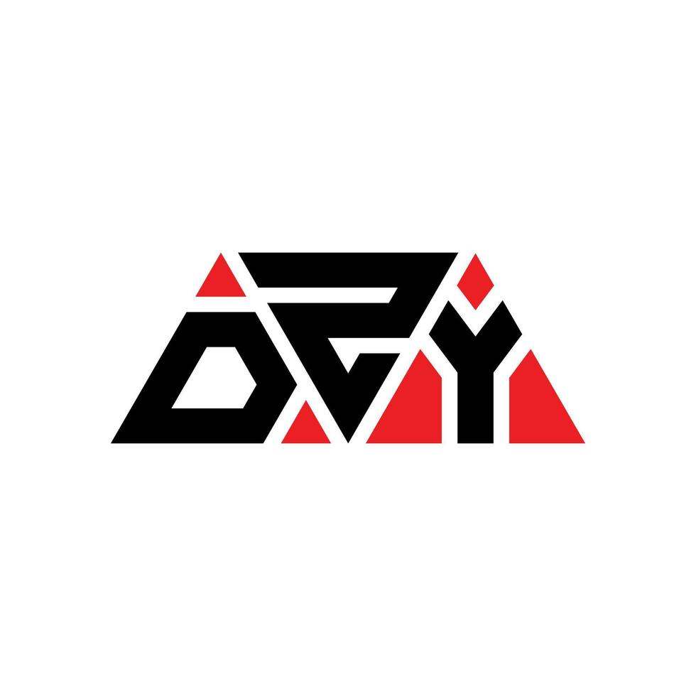 dzy triangolo lettera logo design con forma triangolare. dzy triangolo logo design monogramma. modello di logo vettoriale triangolo dzy con colore rosso. dzy logo triangolare logo semplice, elegante e lussuoso. dzy