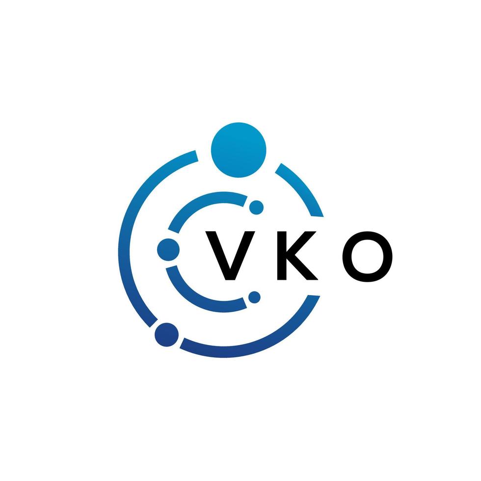 vko lettera tecnologia logo design su sfondo bianco. vko creative iniziali lettera it logo concept. disegno della lettera vko. vettore