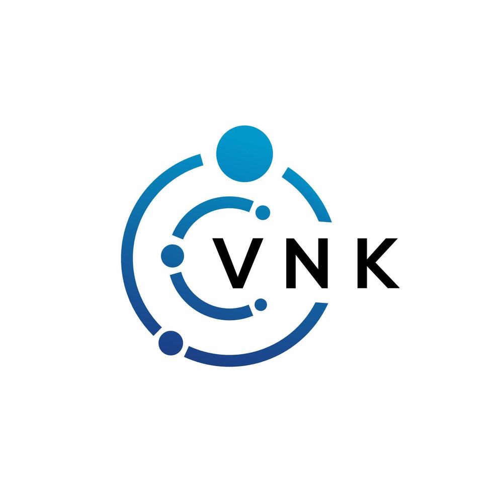 vnk lettera tecnologia logo design su sfondo bianco. vnk creative iniziali lettera it logo concept. disegno della lettera vnk. vettore