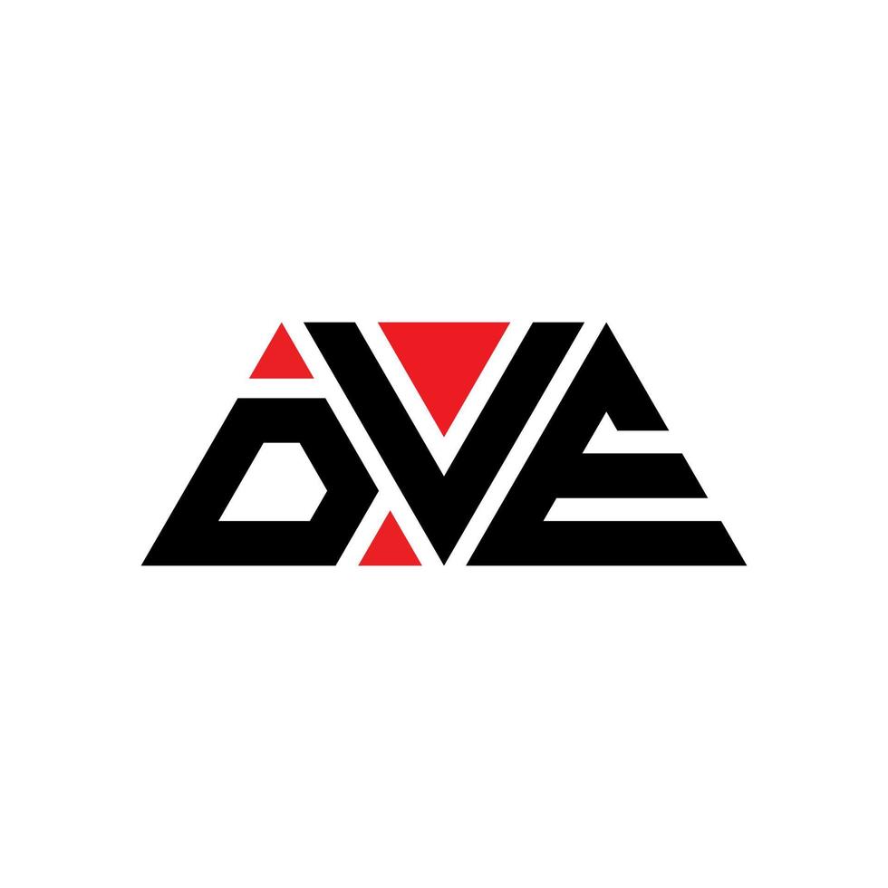 design del logo della lettera del triangolo dve con forma triangolare. dve triangolo logo design monogramma. modello di logo vettoriale triangolo dve con colore rosso. dve logo triangolare logo semplice, elegante e lussuoso. dve