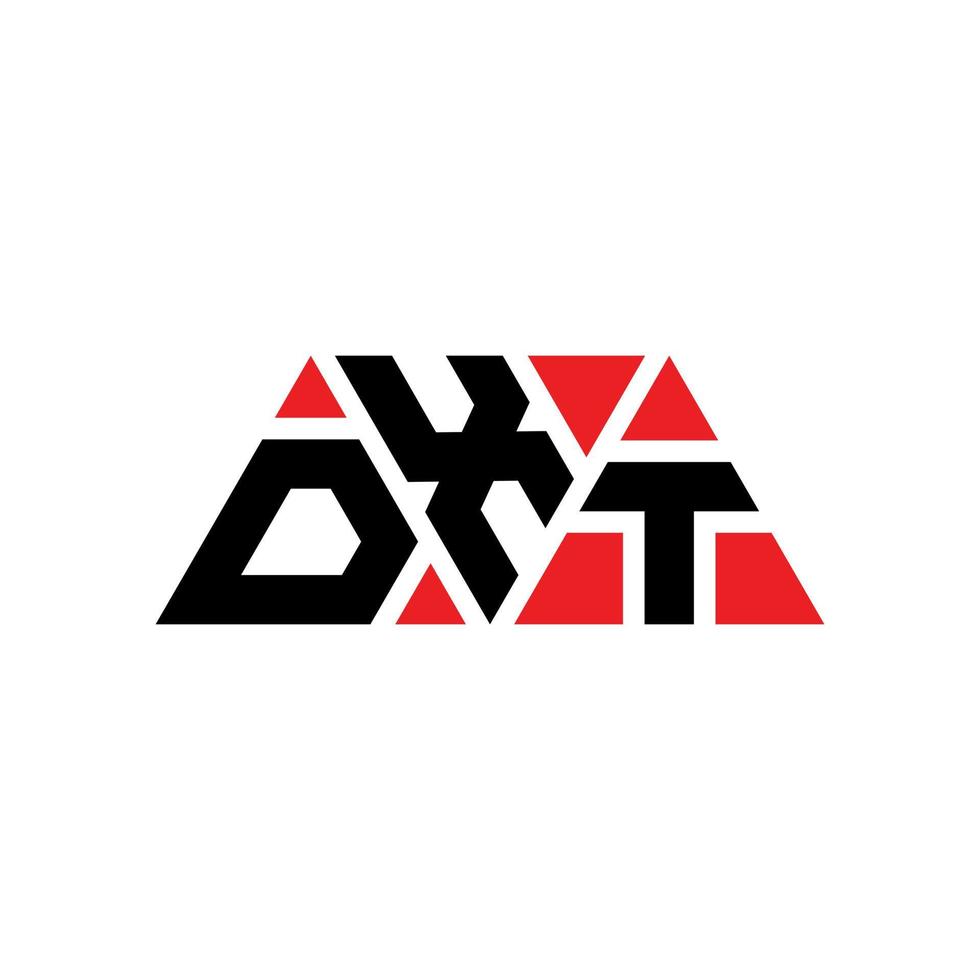 design del logo della lettera del triangolo dxt con forma triangolare. monogramma di design del logo del triangolo dxt. modello di logo vettoriale triangolo dxt con colore rosso. dxt logo triangolare logo semplice, elegante e lussuoso. dxt