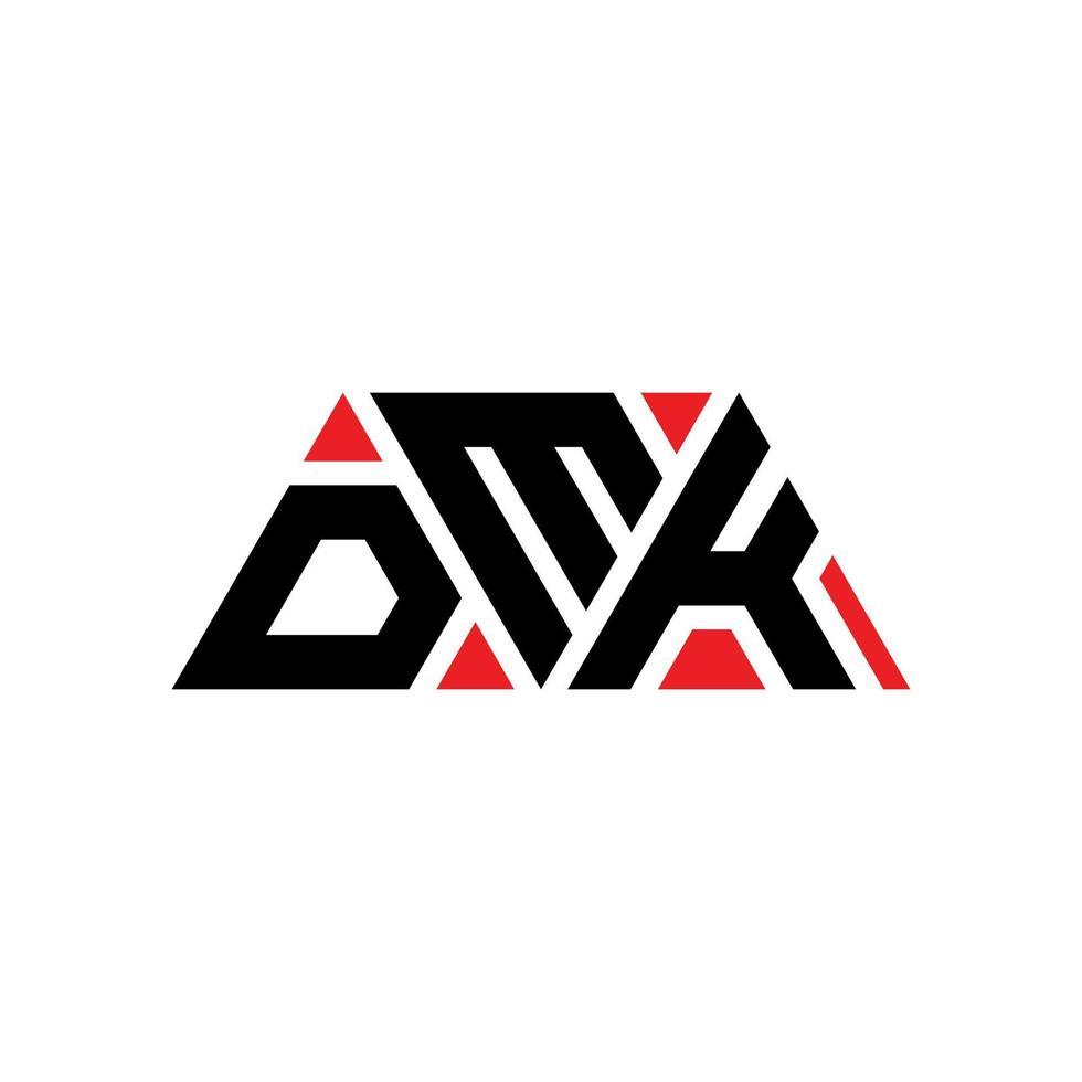 design del logo della lettera triangolo dmk con forma triangolare. Monogramma di design con logo triangolo dmk. modello di logo vettoriale triangolo dmk con colore rosso. dmk logo triangolare logo semplice, elegante e lussuoso. dmk