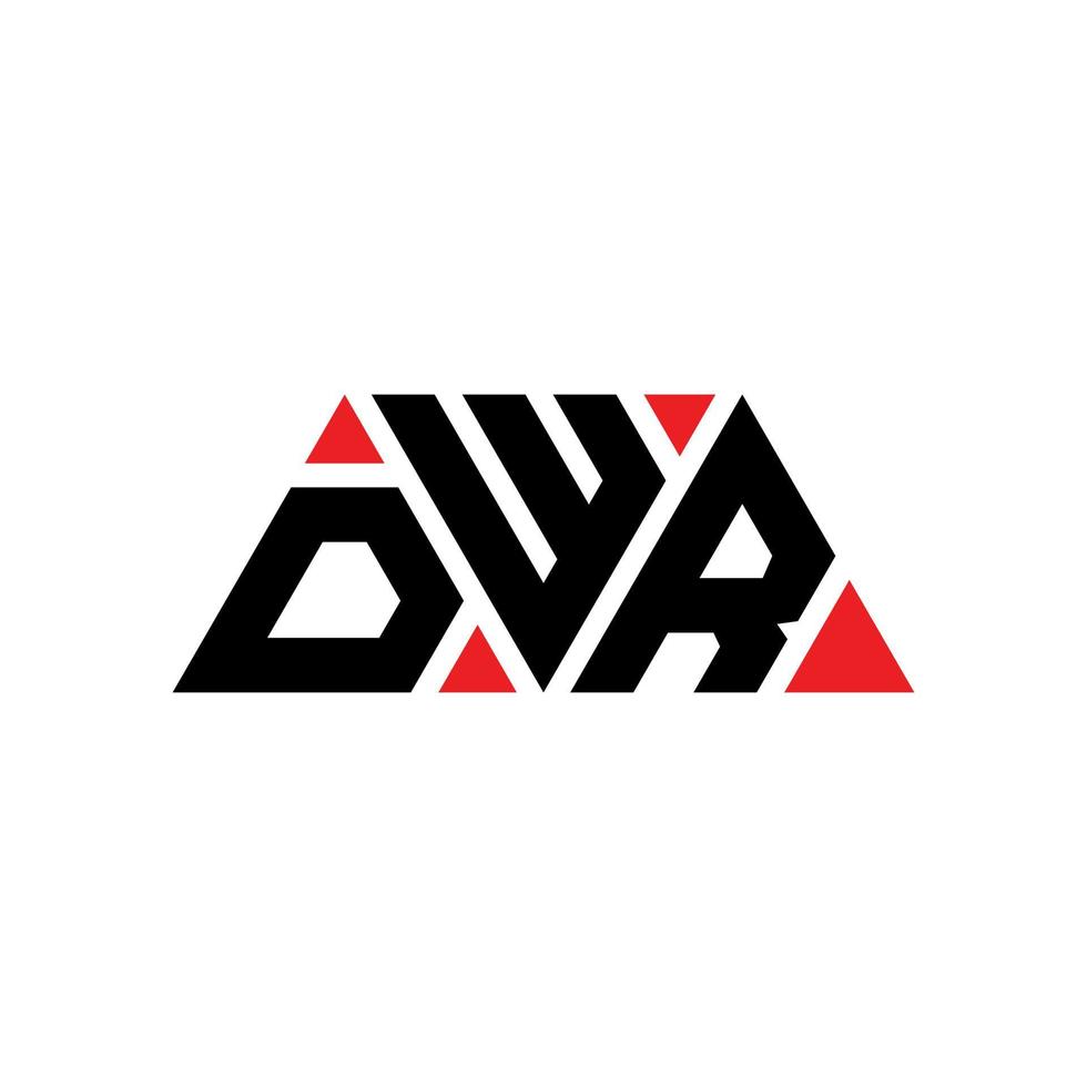 design del logo della lettera del triangolo dwr con forma triangolare. monogramma di design del logo del triangolo dwr. modello di logo vettoriale triangolo dwr con colore rosso. dwr logo triangolare logo semplice, elegante e lussuoso. dwr