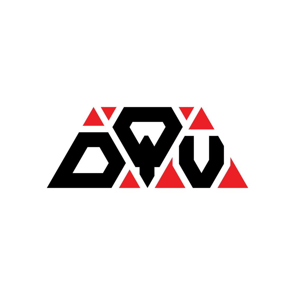 design del logo della lettera del triangolo dqv con forma triangolare. dqv triangolo logo design monogramma. modello di logo vettoriale triangolo dqv con colore rosso. dqv logo triangolare logo semplice, elegante e lussuoso. dqv