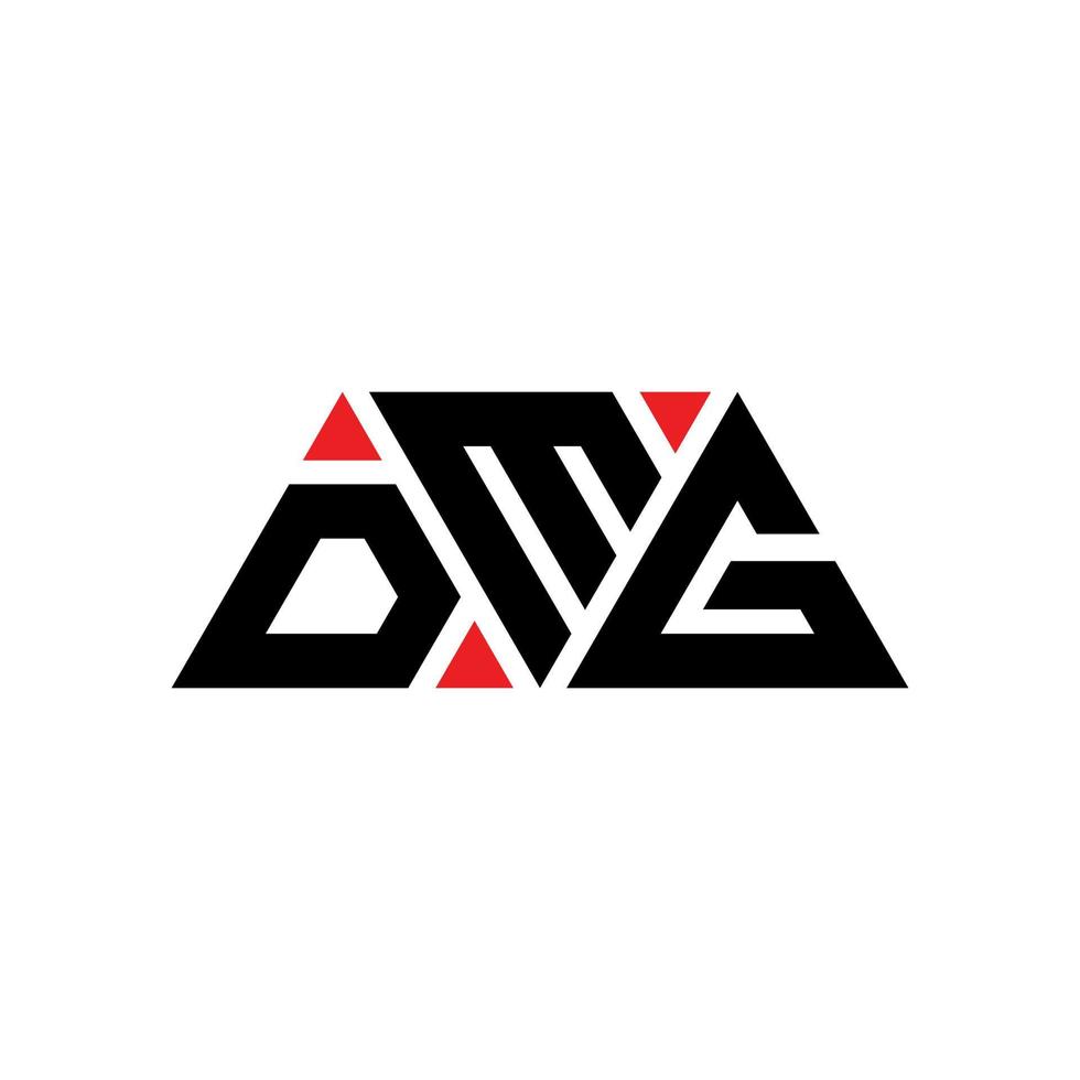 design del logo della lettera triangolare dmg con forma triangolare. monogramma di design del logo del triangolo dmg. modello di logo vettoriale triangolo dmg con colore rosso. dmg logo triangolare logo semplice, elegante e lussuoso. dmg