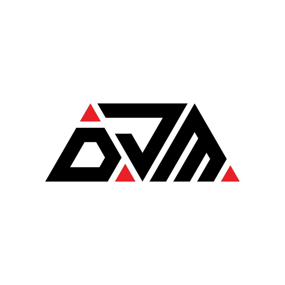 design del logo della lettera triangolo djm con forma triangolare. djm triangolo logo design monogramma. modello di logo vettoriale triangolo djm con colore rosso. djm logo triangolare logo semplice, elegante e lussuoso. djm