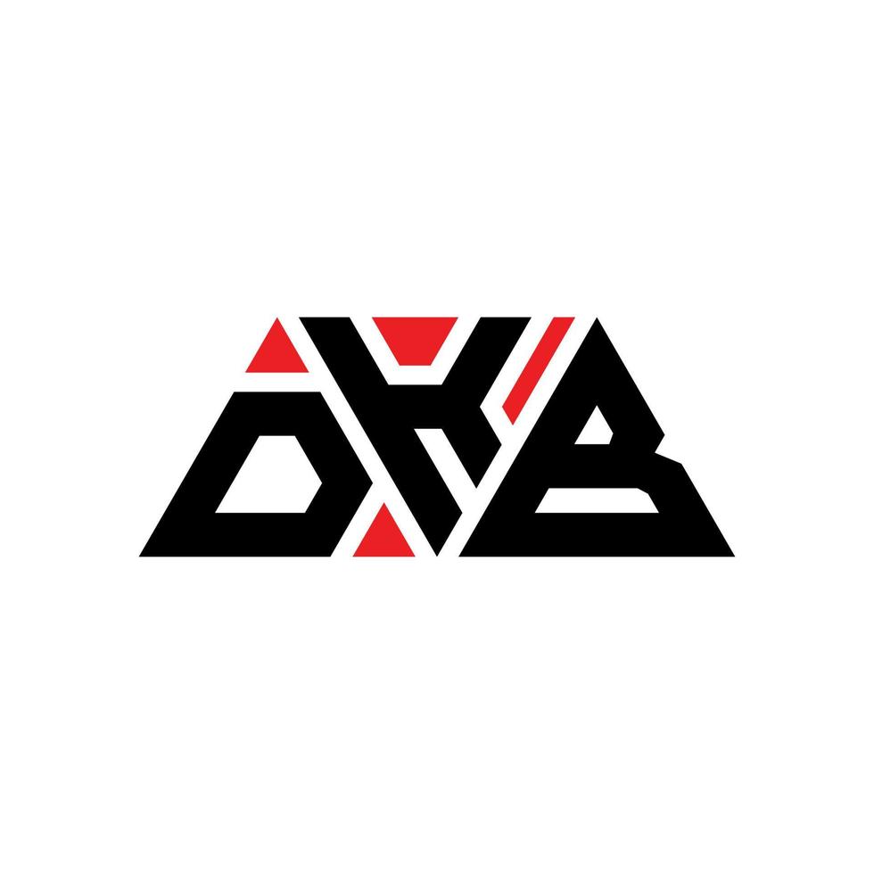 design del logo della lettera del triangolo dkb con forma triangolare. dkb triangolo logo design monogramma. modello di logo vettoriale triangolo dkb con colore rosso. dkb logo triangolare logo semplice, elegante e lussuoso. dkb