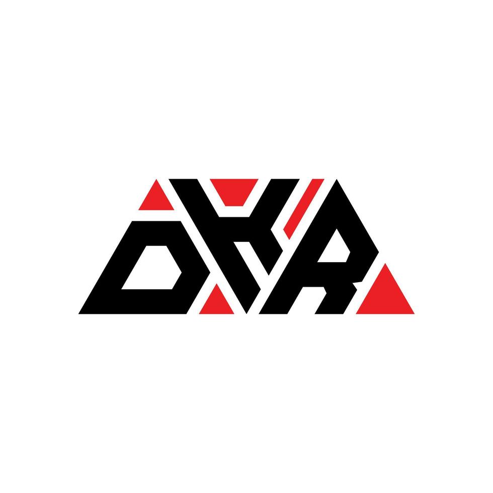 design del logo della lettera del triangolo dkr con forma triangolare. monogramma di design del logo del triangolo dkr. modello di logo vettoriale triangolo dkr con colore rosso. dkr logo triangolare logo semplice, elegante e lussuoso. dkr