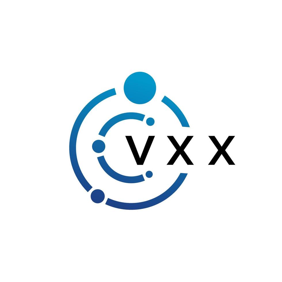 vxx lettera tecnologia logo design su sfondo bianco. vxx iniziali creative lettera it logo concept. disegno della lettera vxx. vettore