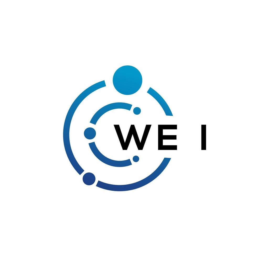 Wei lettera tecnologia logo design su sfondo bianco. Wei creative iniziali lettera it logo concept. disegno della lettera wei. vettore
