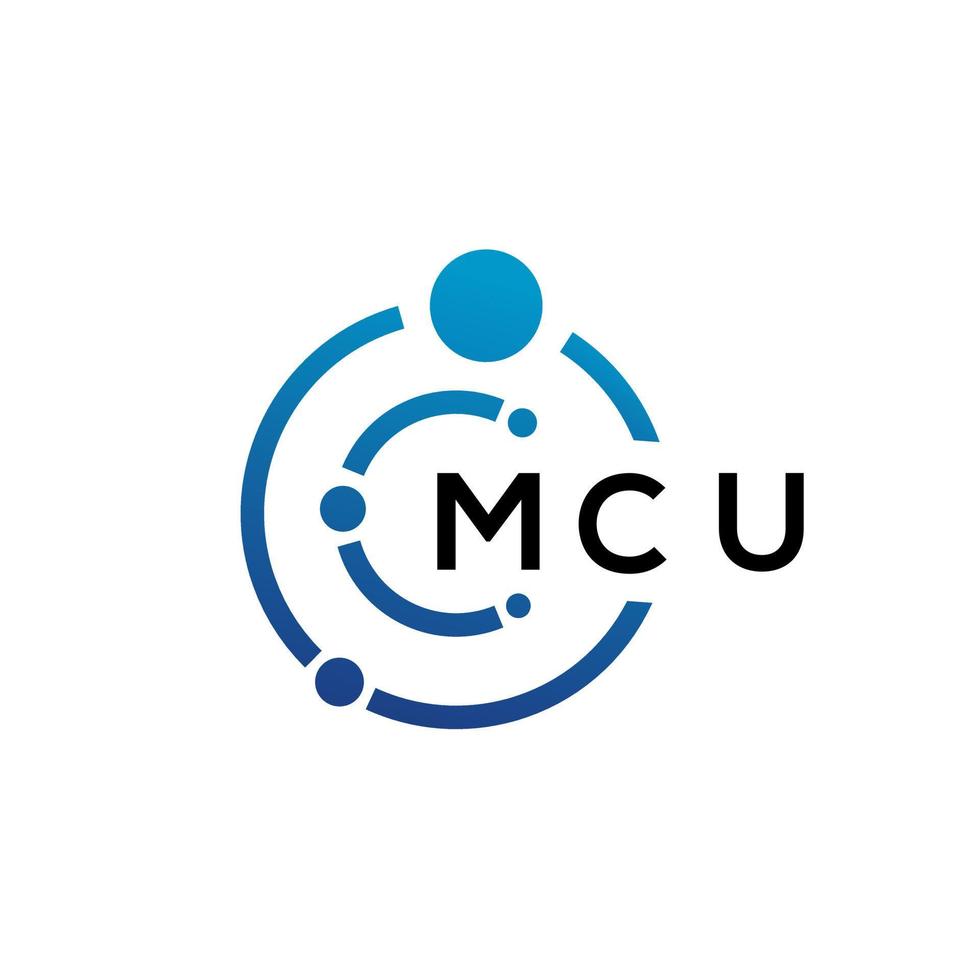mcu lettera tecnologia logo design su sfondo bianco. mcu creative iniziali lettera it logo concept. disegno della lettera MCU. vettore