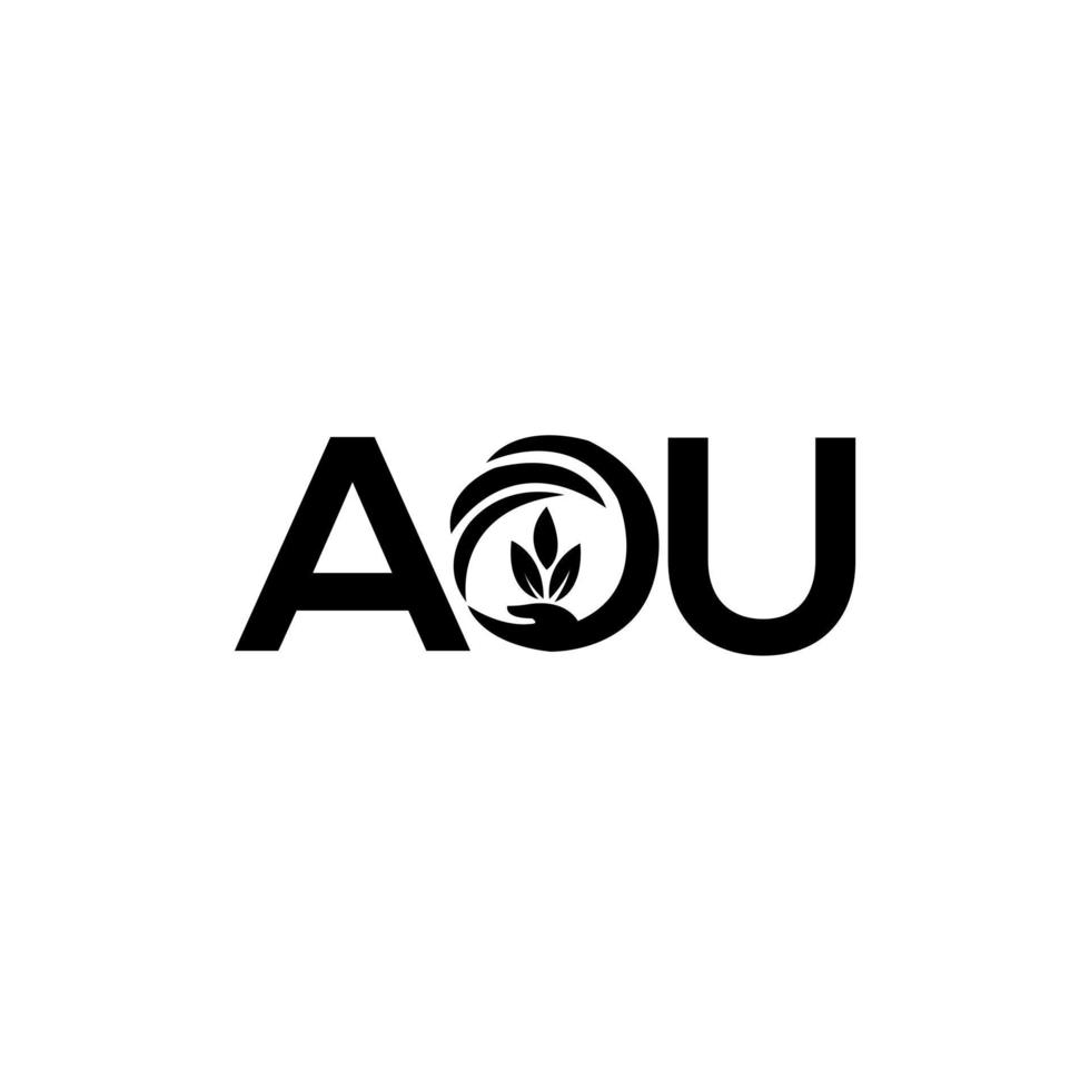 aou lettera logo design su sfondo bianco. aou creative iniziali lettera logo concept. design della lettera. vettore