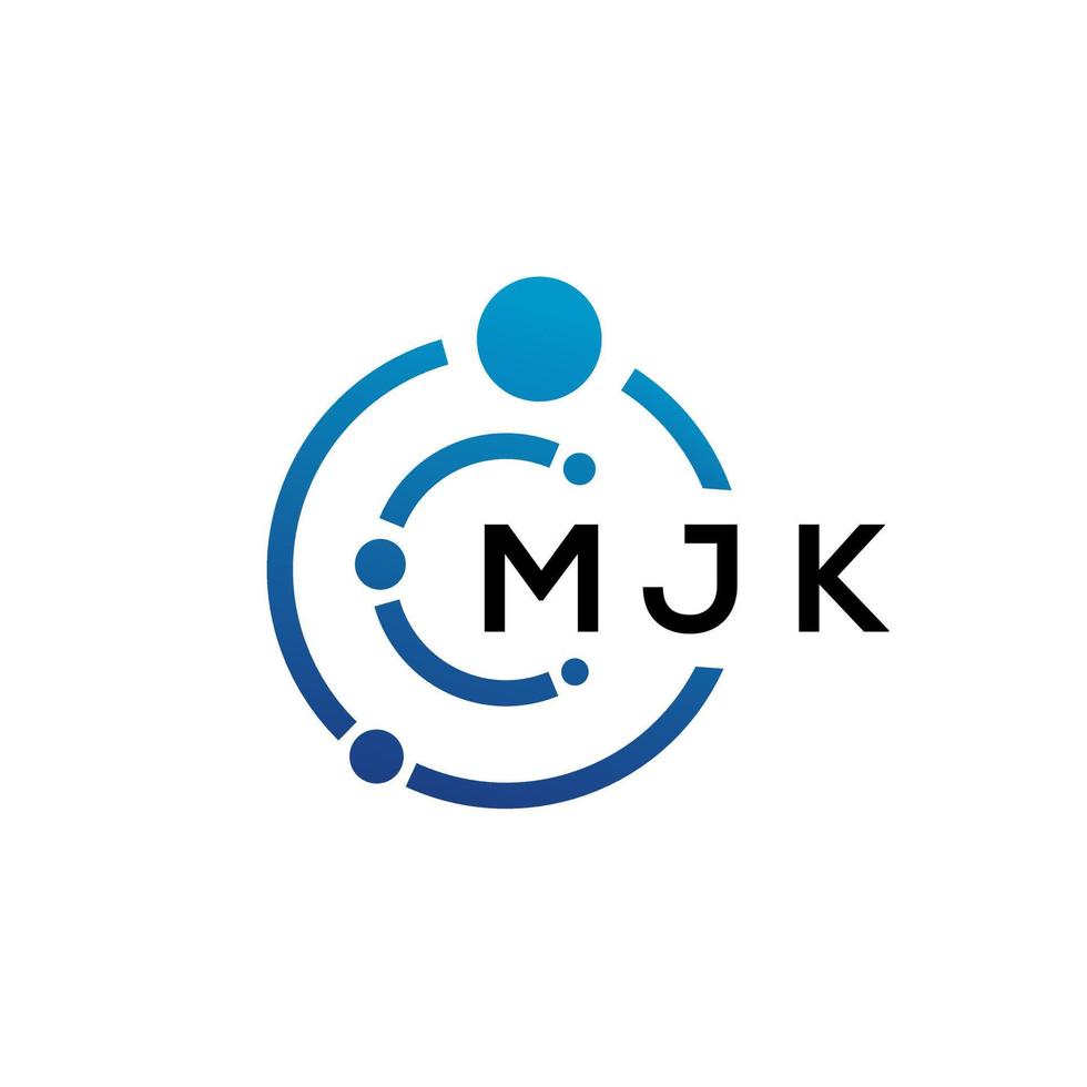 mjk lettera tecnologia logo design su sfondo bianco. mjk creative iniziali lettera it logo concept. disegno della lettera mjk. vettore