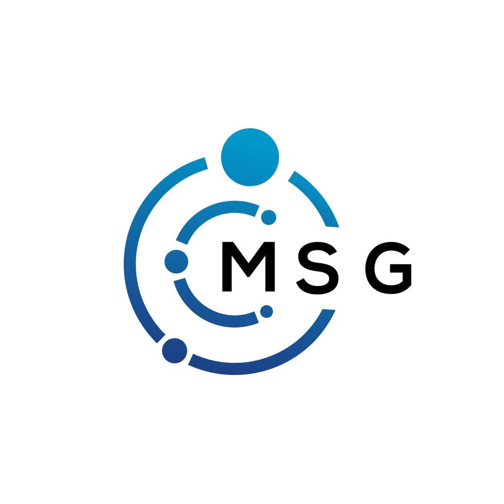 msg lettera tecnologia logo design su sfondo bianco. msg creative iniziali lettera it logo concept. disegno della lettera msg. vettore