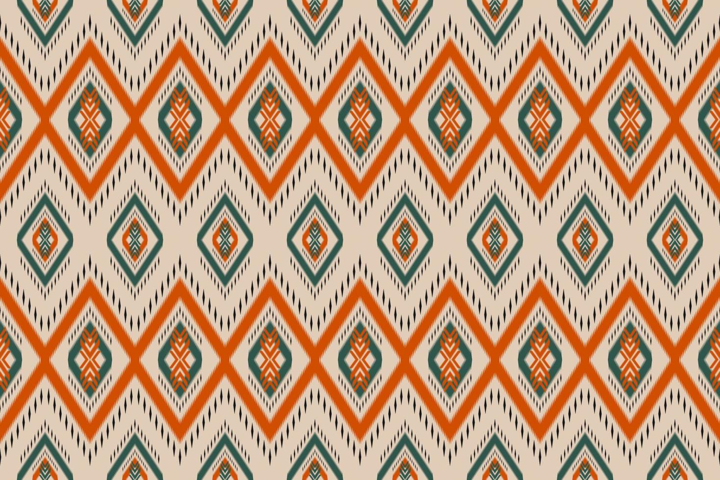 modello senza cuciture ikat in tribale. modello etnico astratto art. stile orientale. design per sfondo, carta da parati, illustrazione vettoriale, tessile, tessuto, abbigliamento, moquette, ricamo. vettore