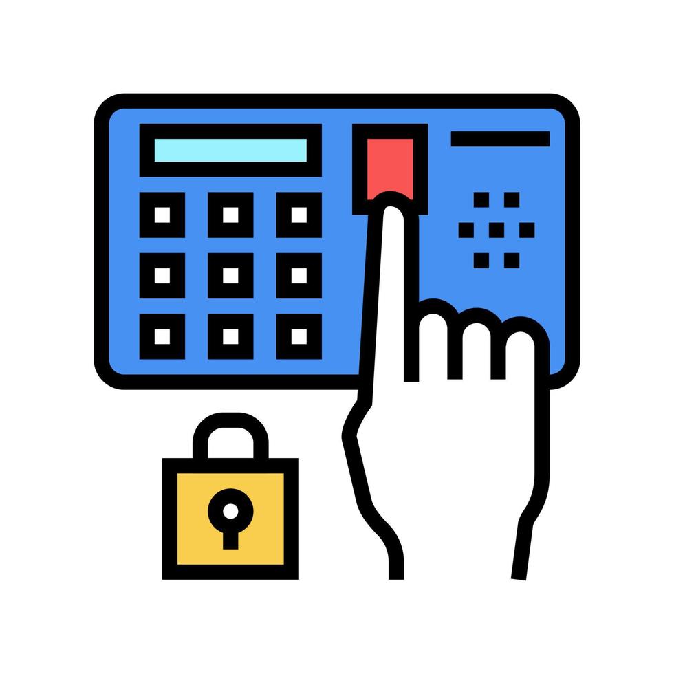 illustrazione vettoriale dell'icona del colore del dispositivo di sicurezza per l'immissione della password