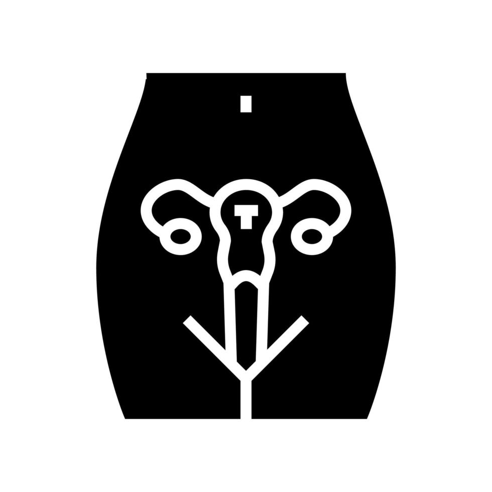 illustrazione vettoriale dell'icona del glifo dell'organo femminile dell'utero