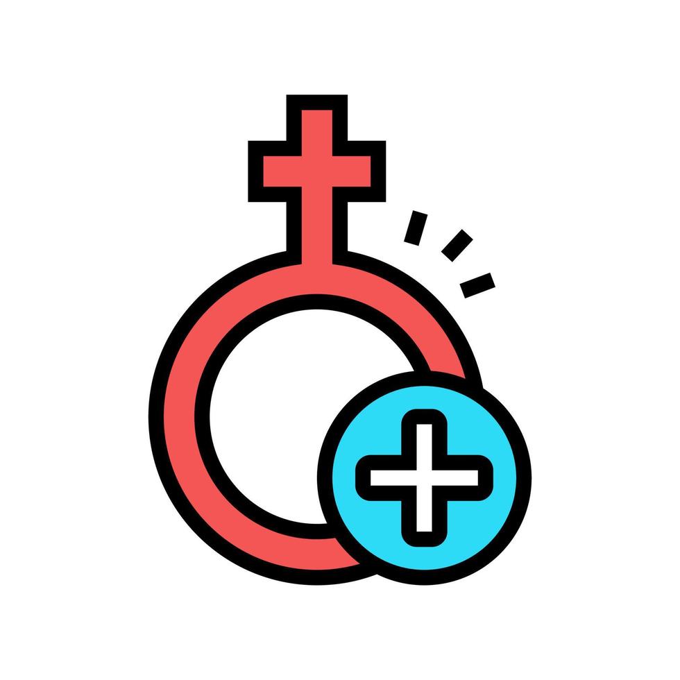 illustrazione vettoriale dell'icona del colore della ginecologia del trattamento femminile