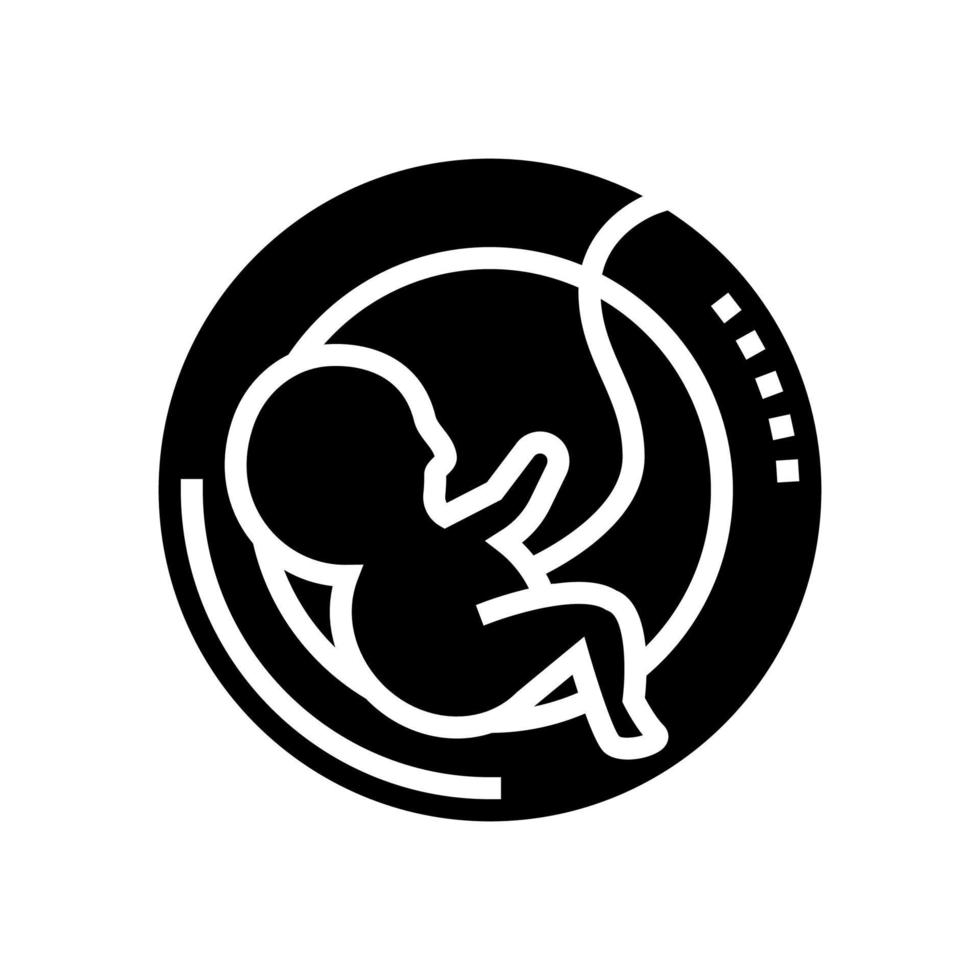 segno di illustrazione vettoriale dell'icona del glifo dell'embrione di gravidanza
