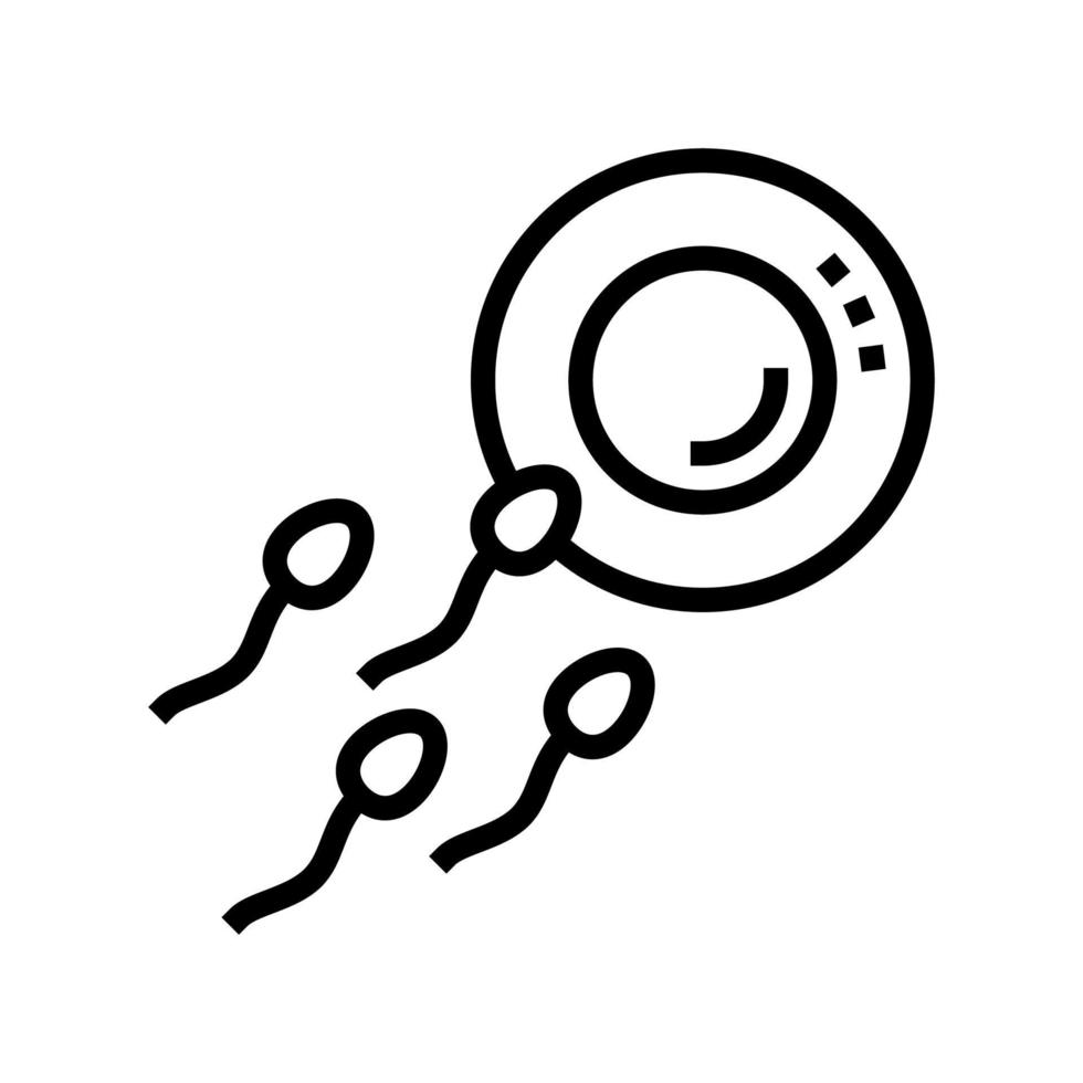 segno di illustrazione vettoriale dell'icona della linea dell'ovulo dello sperma