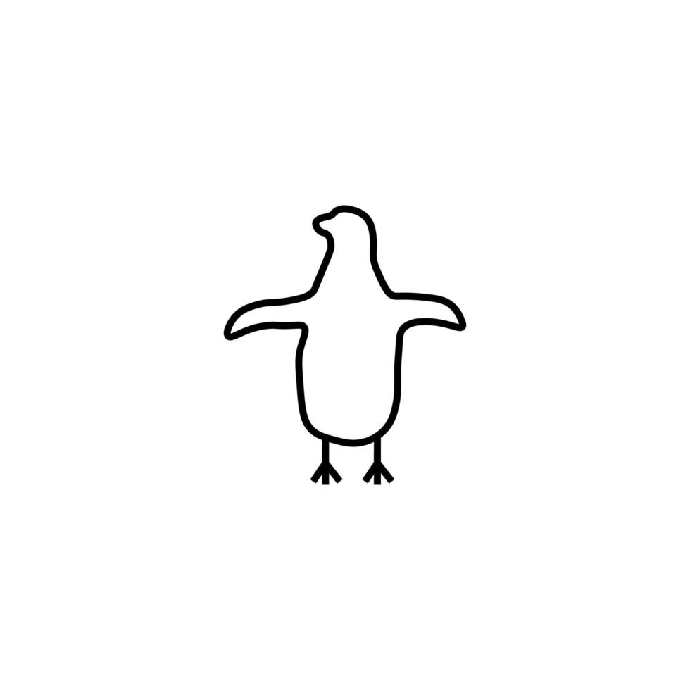 segno di contorno monocromatico adatto per siti web, libri, banner, negozi, pubblicità. tratto modificabile. icona della linea del pinguino vettore