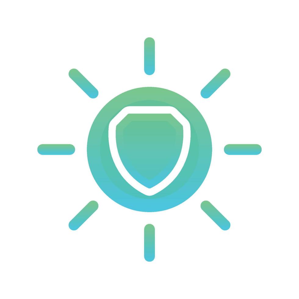 elemento icona del modello di design sfumato logo scudo solare vettore