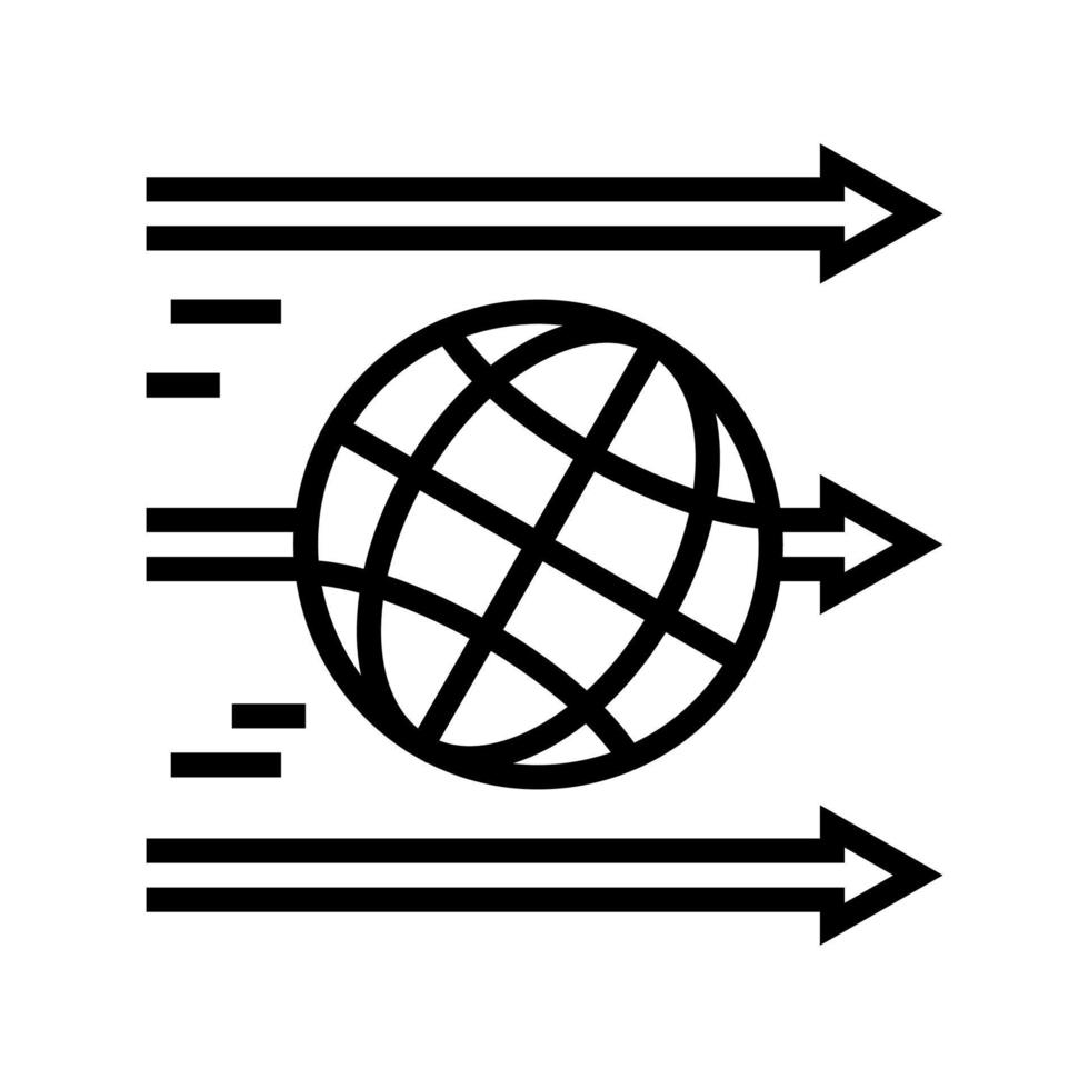 illustrazione vettoriale dell'icona della linea di economia lineare mondiale