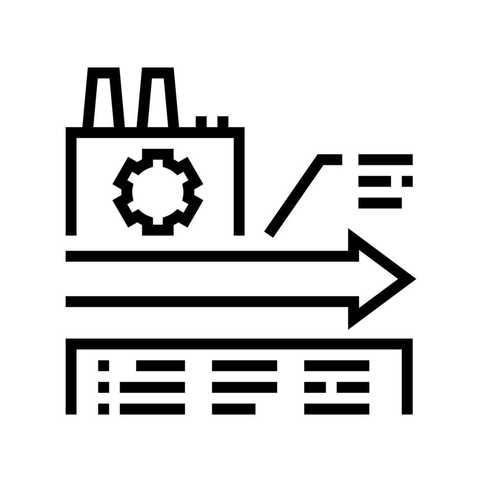illustrazione vettoriale dell'icona della linea di economia lineare di produzione