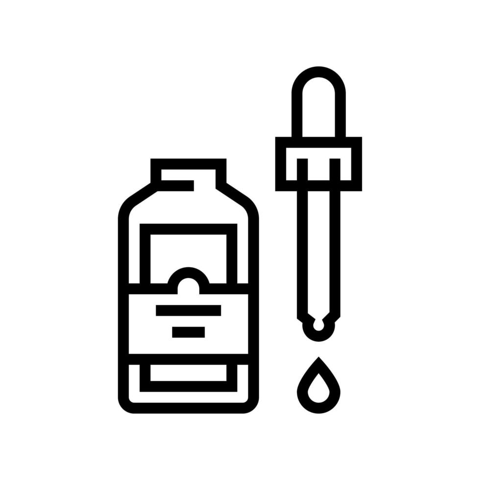 illustrazione nera del vettore dell'icona della linea dell'olio essenziale