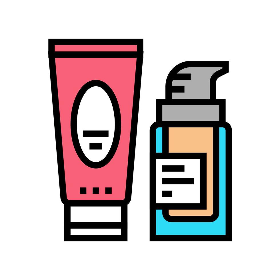 illustrazione vettoriale dell'icona a colori dei pacchetti di cosmetici in crema