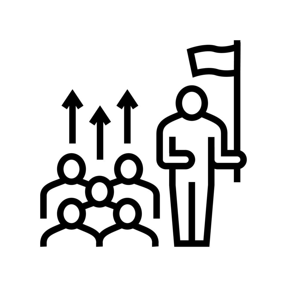illustrazione nera del vettore dell'icona della linea del gruppo dirigente