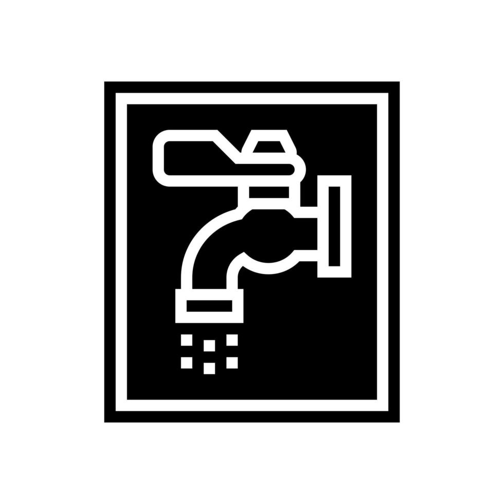 illustrazione nera di vettore dell'icona del glifo del segno dell'acqua