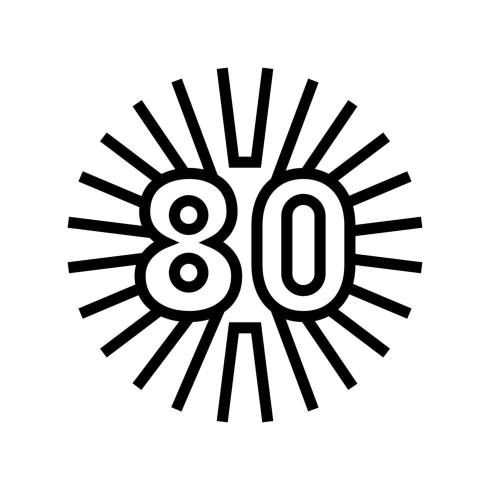 segno di illustrazione vettoriale dell'icona della linea di nostalgia degli anni '80