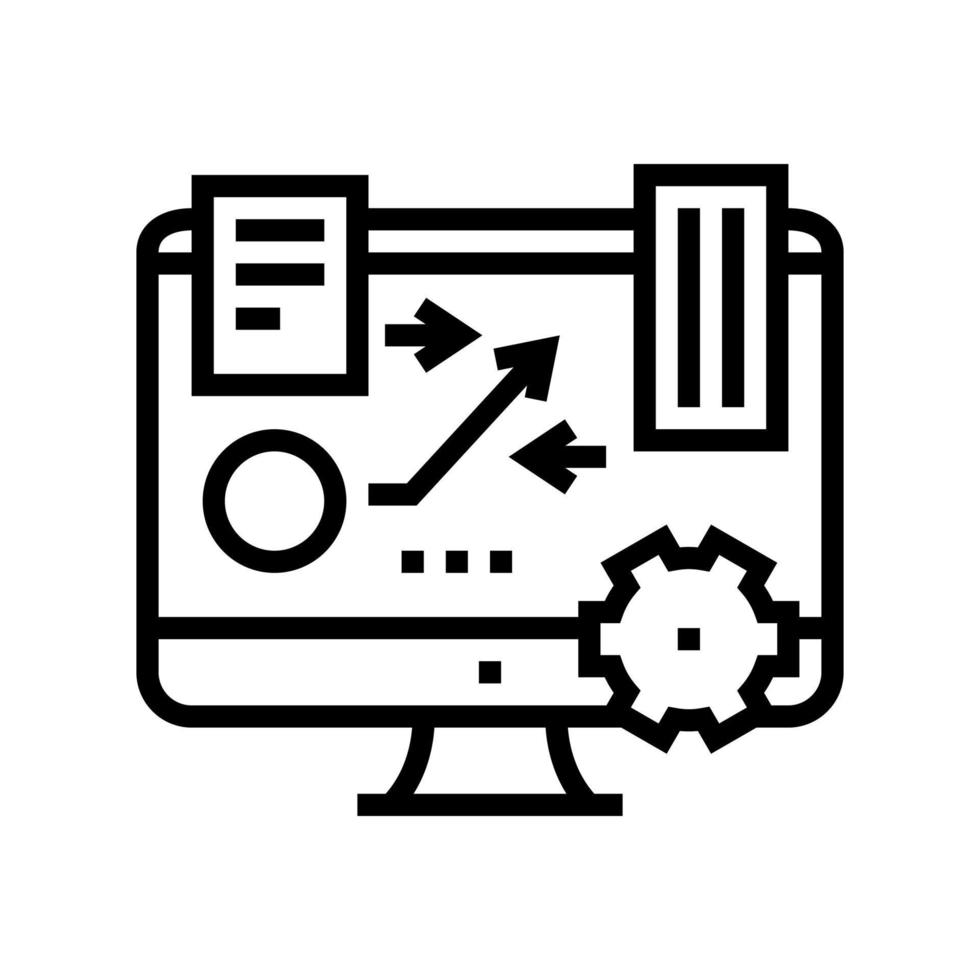 segno di illustrazione vettoriale dell'icona della linea di pianificazione delle attività