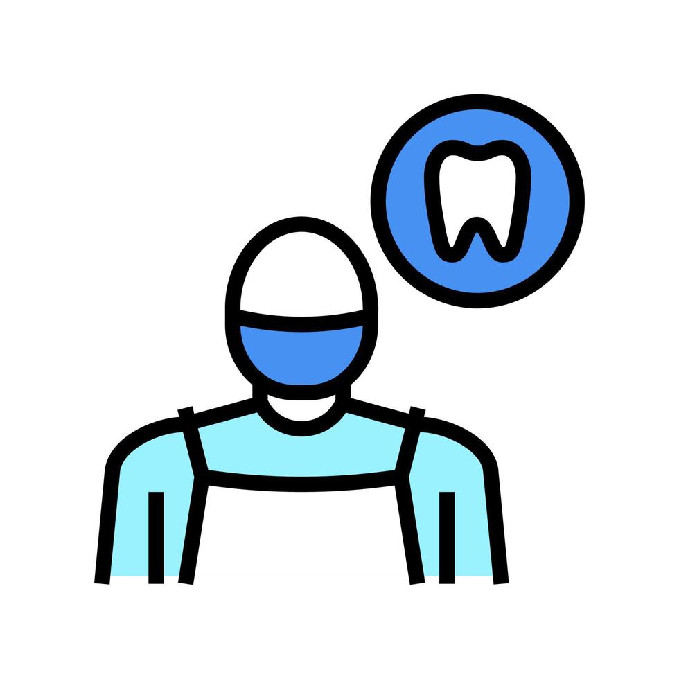 illustrazione vettoriale dell'icona del colore dello specialista medico di stomatologia