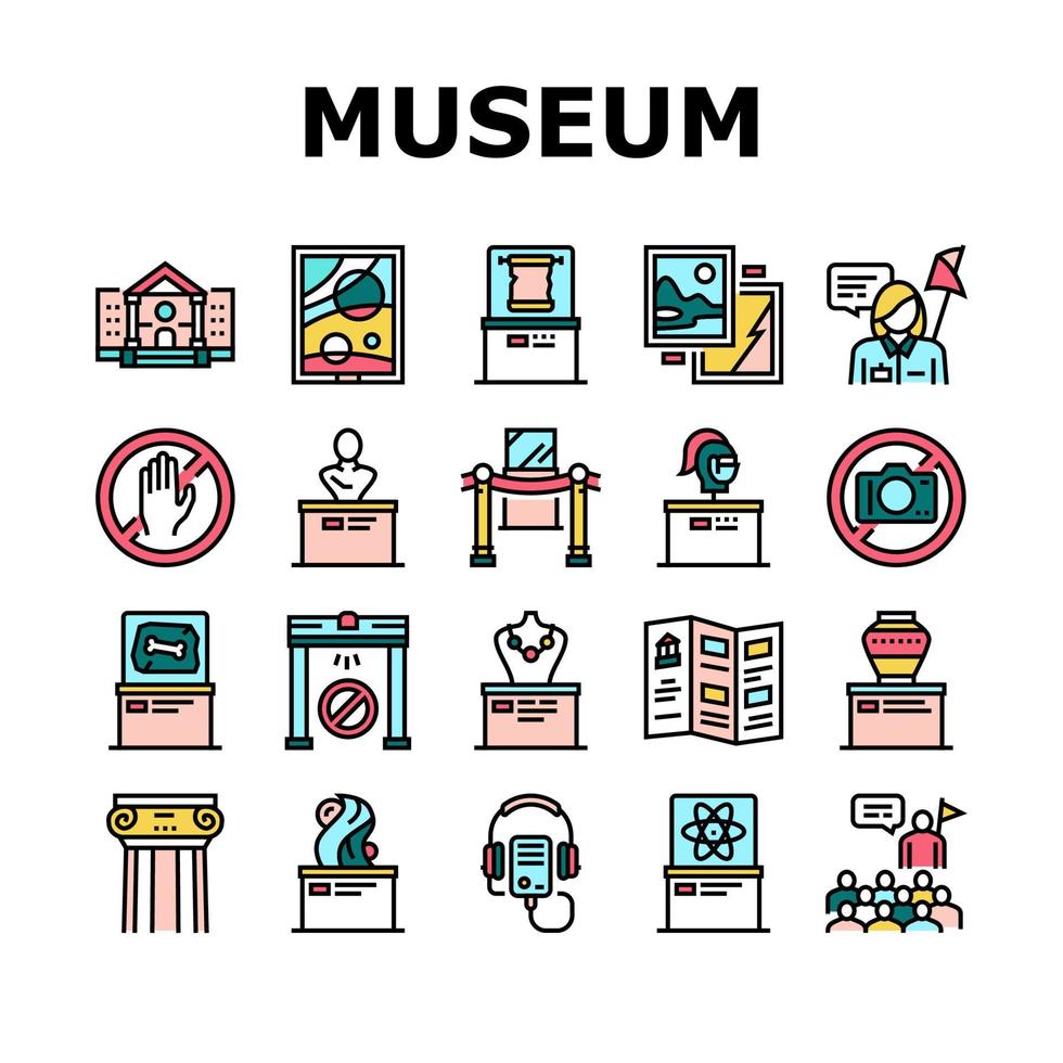 museo galleria mostra collezione icone set vettoriale