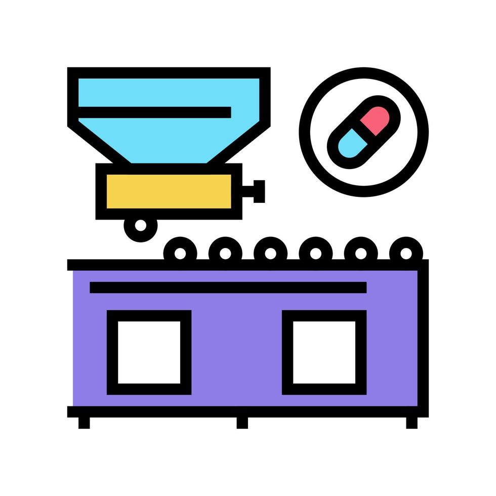 illustrazione del colore del vettore dell'icona del colore della produzione di medicinali