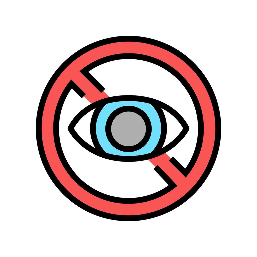illustrazione vettoriale dell'icona del colore del segno cieco