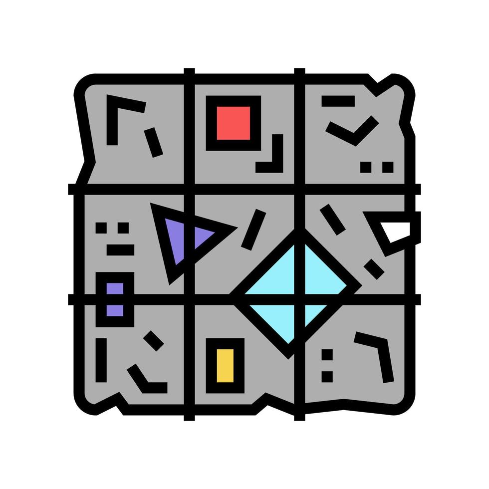 illustrazione vettoriale dell'icona del colore del cubo di immondizia ordinata