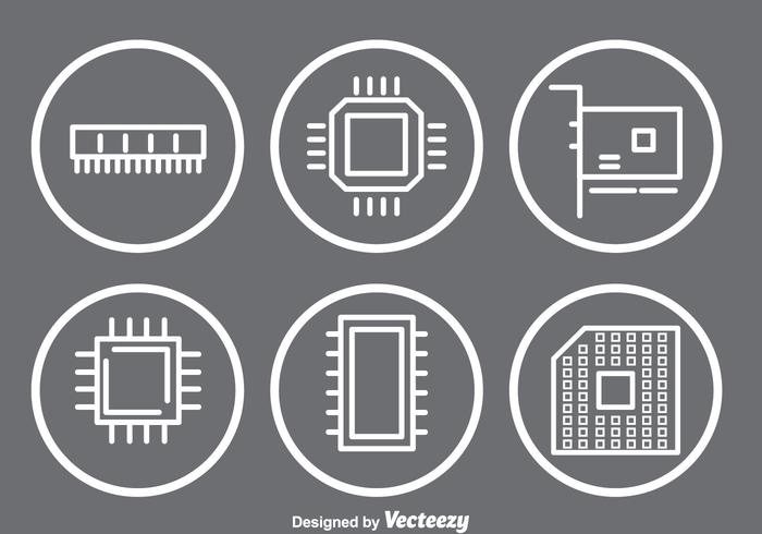 Icone Microchip vettore