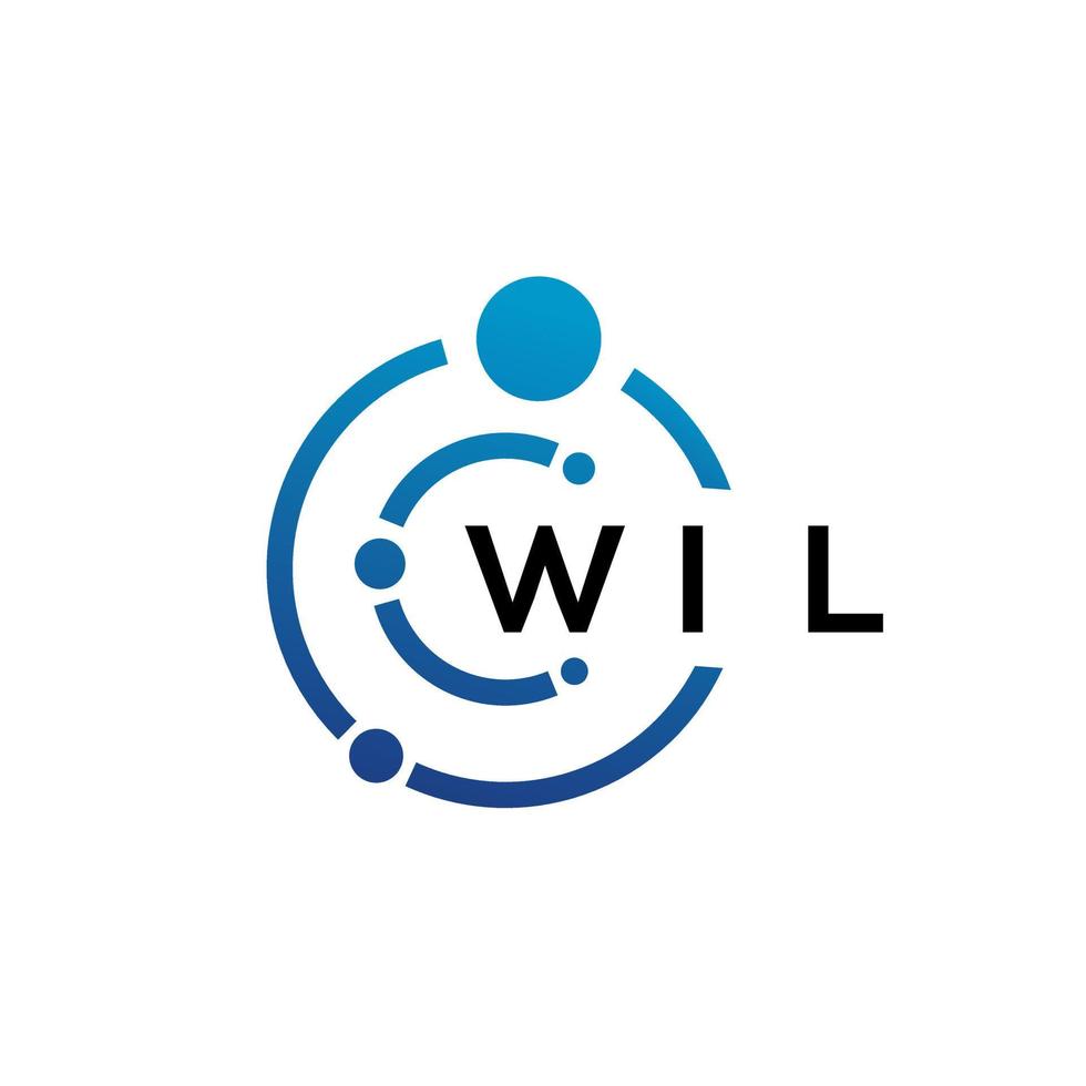 wil lettera tecnologia logo design su sfondo bianco. wil creative iniziali lettera it logo concept. disegno della lettera di wil. vettore
