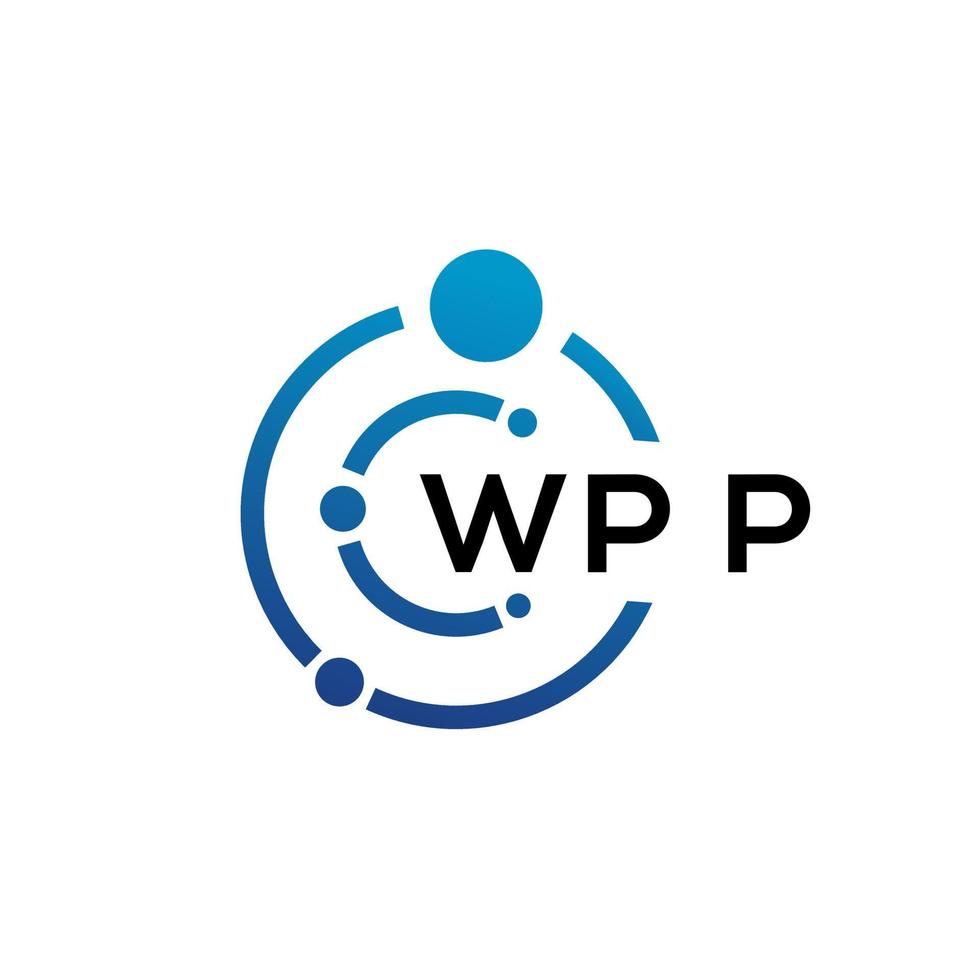 wpp lettera tecnologia logo design su sfondo bianco. wpp iniziali creative lettera it logo concept. disegno della lettera wpp. vettore
