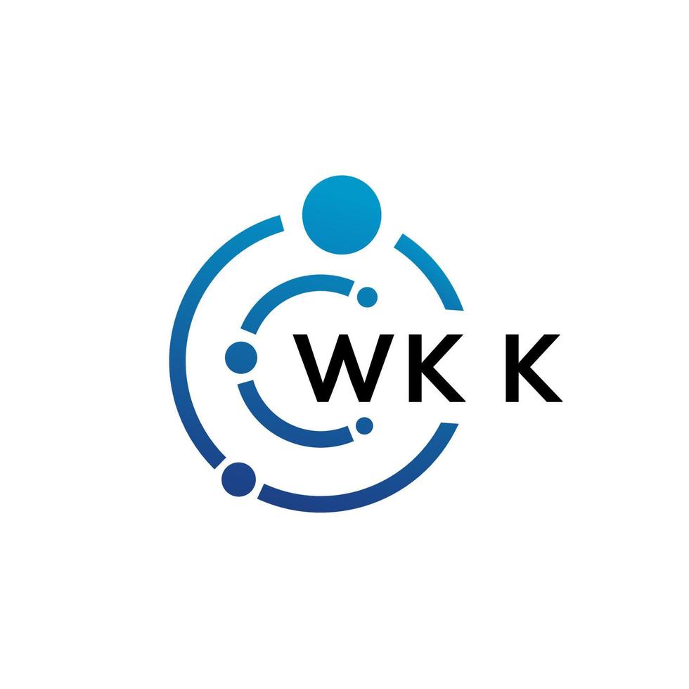 wkk lettera tecnologia logo design su sfondo bianco. wkk creative iniziali lettera it logo concept. design della lettera wkk. vettore