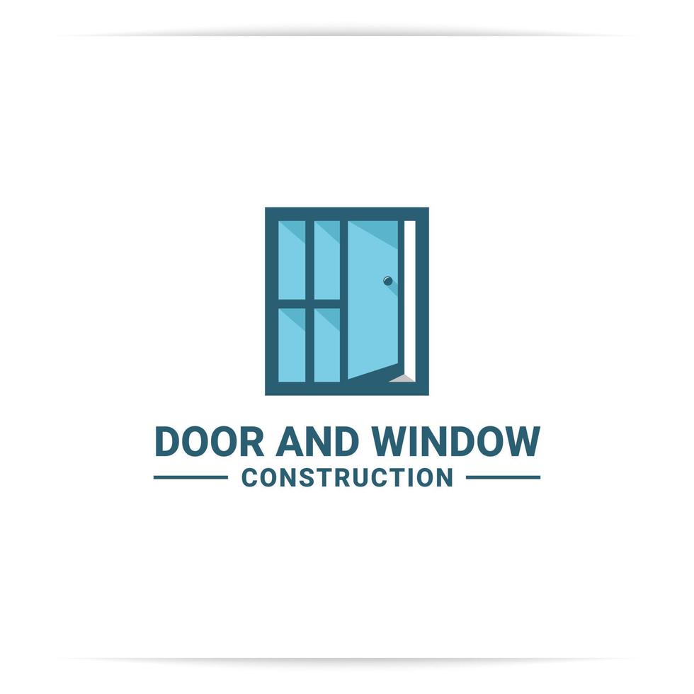 logo design porta e finestra a colori vettore per le imprese di costruzione